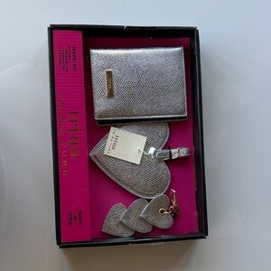 Trina Turk Metallic Silver Travel Accessories Set